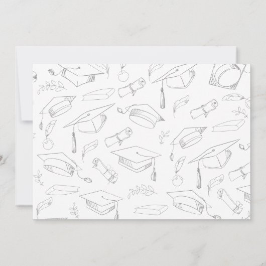 Modern Afstudeerder Foto Afstuderen Kaart (Achterkant)