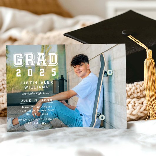 Modern Afstudeerder Foto Afstuderen Kaart