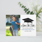 Modern Afstudeerder Foto Afstuderen Save The Date (Staand voorkant)