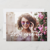 Modern Afstudeerder | Foto en witte handgeschreven Kaart (Voorkant)
