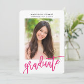 MODERN AFSTUDEERDER, foto moderne kalligrafie roze Kaart (Staand voorkant)