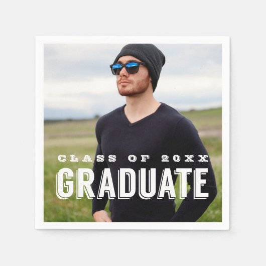 Modern Afstudeerder Foto op persoonlijke titel Afs Servetten (Voorkant)
