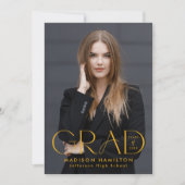 Modern Afstudeerder Geel Typografie 2 Foto Afstude Aankondiging (Voorkant)