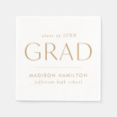 Modern Afstudeerder Goud Afstuderen Servet (Voorkant)