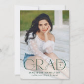 Modern Afstudeerder Groene Typografie 2 Foto Afstu Aankondiging (Voorkant)