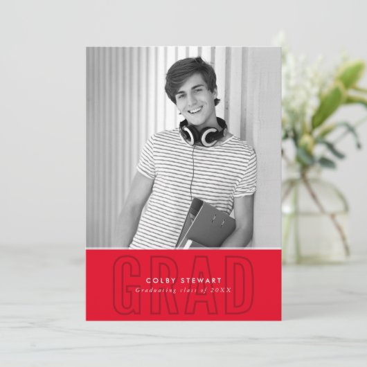 MODERN AFSTUDEERDER - hoofdfotooverzicht rood Kaart (Staand voorkant)