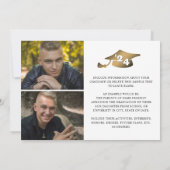 Modern Afstudeerder Jaar Zwart Goud Gradiënt 3 Fot Aankondiging (Achterkant)