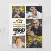 Modern Afstudeerder Jaar Zwart Goud Gradiënt 6 Fot Aankondiging (Voorkant)