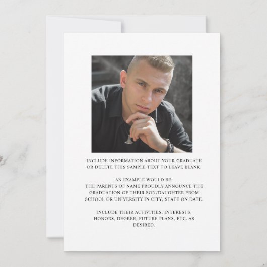 Modern Afstudeerder Jaar Zwart Goud Gradiënt 6 Fot Aankondiging (Achterkant)