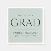 Modern Afstudeerder Mint Afstuderen Servet (Voorkant)