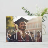 Modern AFSTUDEERDER MULTI Photo Graduation Party Aankondiging (Staand voorkant)