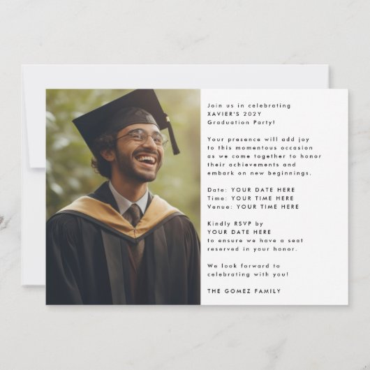 Modern AFSTUDEERDER MULTI Photo Graduation Party Aankondiging (Achterkant)
