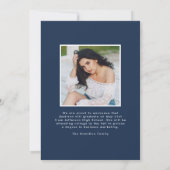 Modern Afstudeerder Navy Typografie 2 Foto Afstude Aankondiging (Achterkant)