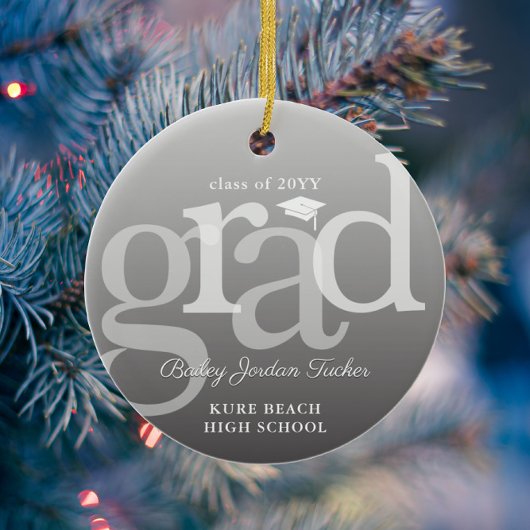 Modern AFSTUDEERDER Ombre Overlay Afstuderen Keramisch Ornament