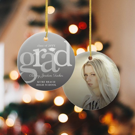 Modern AFSTUDEERDER Ombre Overlay Afstuderen Keramisch Ornament