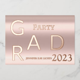 MODERN AFSTUDEERDER PARTIJ FOLIE UITNODIGING