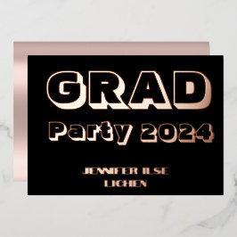 MODERN AFSTUDEERDER PARTIJ FOLIE UITNODIGING