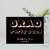 MODERN AFSTUDEERDER PARTIJ FOLIE UITNODIGING (Staand Voorkant)