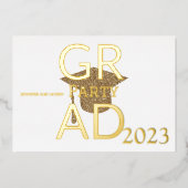 MODERN AFSTUDEERDER PARTIJ FOLIE UITNODIGING (Voorkant)