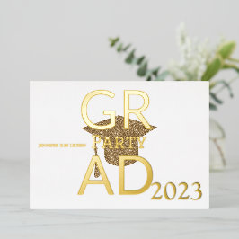 MODERN AFSTUDEERDER PARTIJ FOLIE UITNODIGING