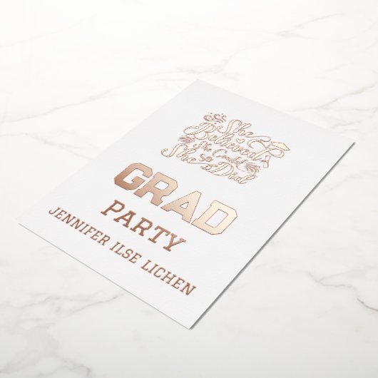 MODERN AFSTUDEERDER PARTIJ FOLIE UITNODIGING (Gedraaid)