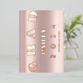 MODERN AFSTUDEERDER PARTIJ FOLIE UITNODIGING (Staand Voorkant)