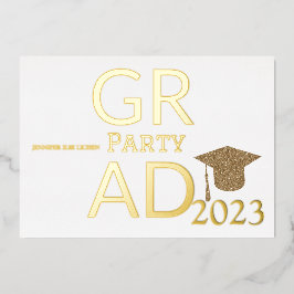 MODERN AFSTUDEERDER PARTIJ FOLIE UITNODIGING