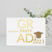 MODERN AFSTUDEERDER PARTIJ FOLIE UITNODIGING (Staand Voorkant)