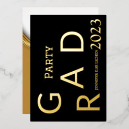 MODERN AFSTUDEERDER PARTIJ FOLIE UITNODIGING