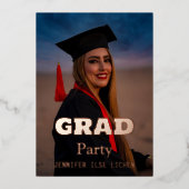 MODERN AFSTUDEERDER PARTIJ FOLIE UITNODIGING (Voorkant)