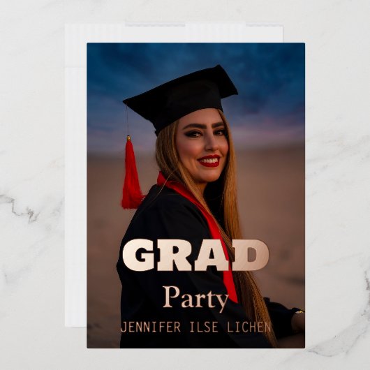MODERN AFSTUDEERDER PARTIJ FOLIE UITNODIGING (Envelop)