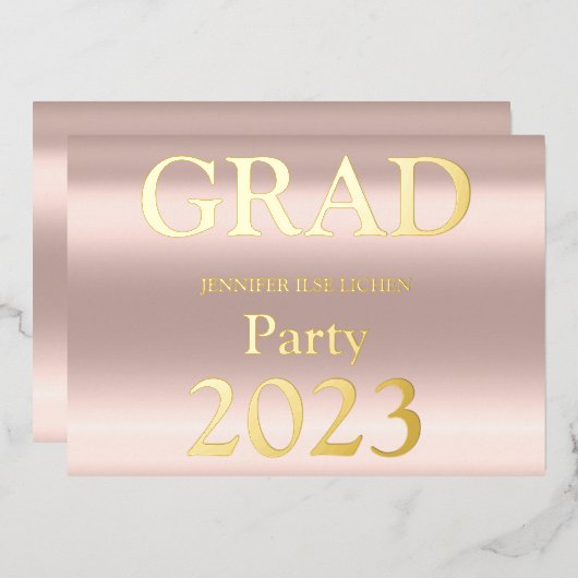 MODERN AFSTUDEERDER PARTIJ FOLIE UITNODIGING (Voorkant / Achterkant)