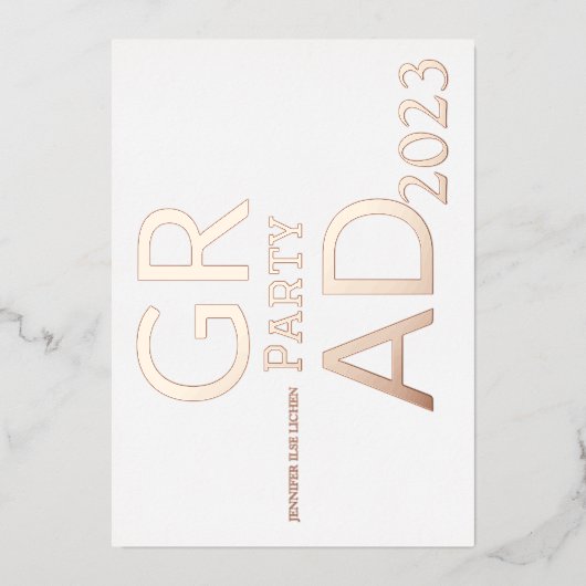 MODERN AFSTUDEERDER PARTIJ FOLIE UITNODIGING (Voorkant)