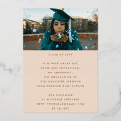 MODERN AFSTUDEERDER PARTY Class of 2025 ROOS Gold  Folie Uitnodiging (Achterkant)