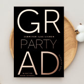 MODERN AFSTUDEERDER PARTY Class van 2024 ROOS Goud Folie Uitnodiging