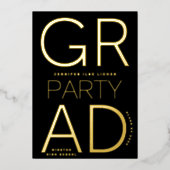 MODERN AFSTUDEERDER PARTY | Klasse van 2024 Goudge Folie Uitnodiging (Voorkant)