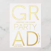 MODERN AFSTUDEERDER PARTY | Klasse van 2024 Goudge Folie Uitnodiging (Voorkant)