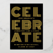 MODERN AFSTUDEERDER PARTY | Klasse van 2024 Goudge Folie Uitnodiging (Voorkant)