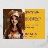 MODERN AFSTUDEERDER PARTY twee foto goud paarse Folie Uitnodiging (Achterkant)