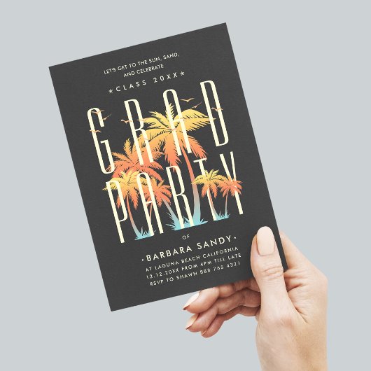 Modern Afstudeerder Party Zomerafstudeerfeest Kaart