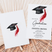 Modern Afstudeerder Pet Graduation Party Invitatio Kaart