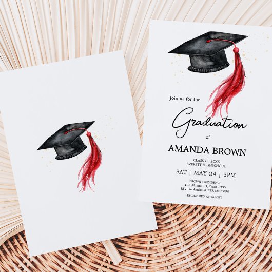 Modern Afstudeerder Pet Graduation Party Invitatio Kaart
