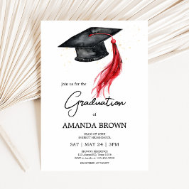 Modern Afstudeerder Pet Graduation Party Invitatio Kaart