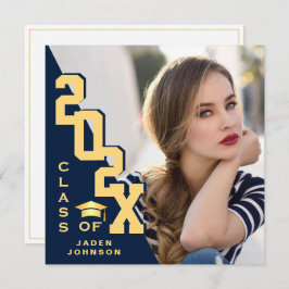 Modern Afstudeerder PHOTO Graduation Party Kaart