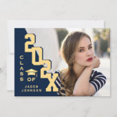 Modern Afstudeerder PHOTO Graduation Party Kaart (Voorkant)