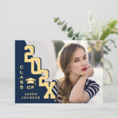 Modern Afstudeerder PHOTO Graduation Party Kaart (Staand voorkant)