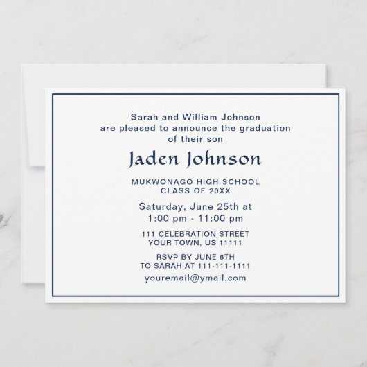 Modern Afstudeerder PHOTO Graduation Party Kaart (Achterkant)