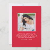 Modern Afstudeerder Rode Typografie 2 Foto Afstude Aankondiging (Achterkant)