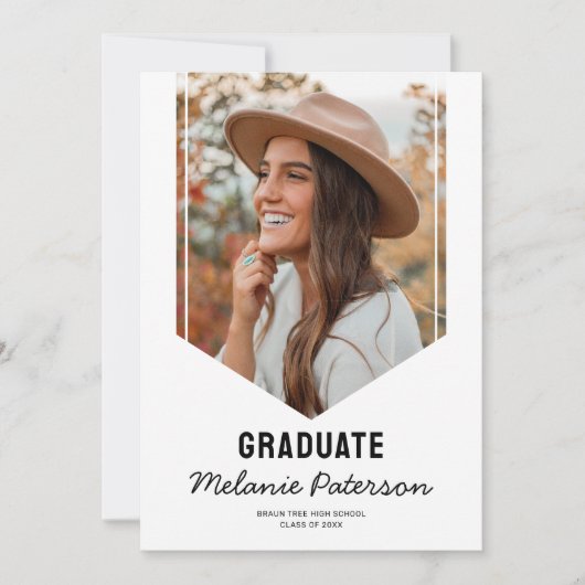 Modern Afstudeerder Sash Photo Afstuderen Aankondiging (Voorkant)