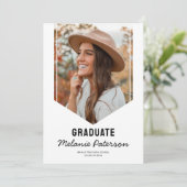 Modern Afstudeerder Sash Photo Afstuderen Aankondiging (Staand voorkant)